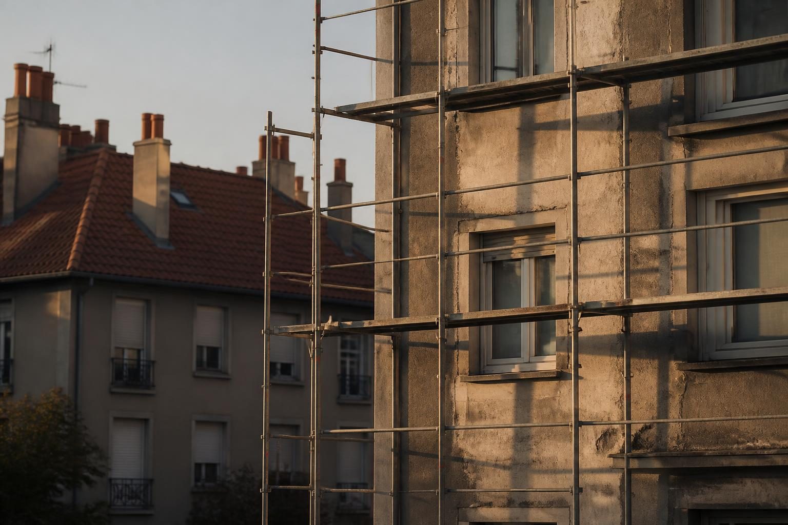 Immeuble en rénovation dans un quartier résidentiel