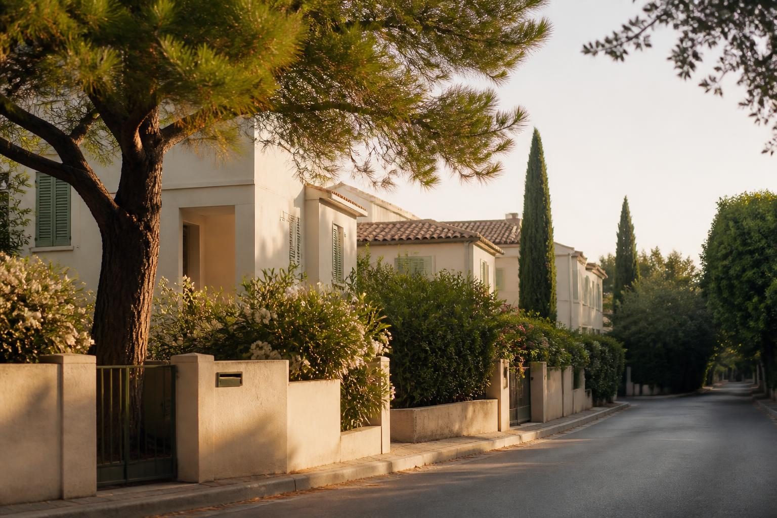 Rue résidentielle calme d'un quartier de La Seyne-sur-Mer