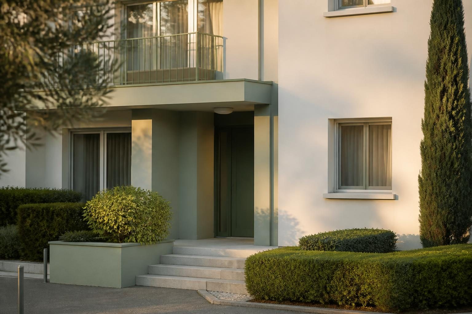 Façade d'immeuble rénové dans un quartier résidentiel