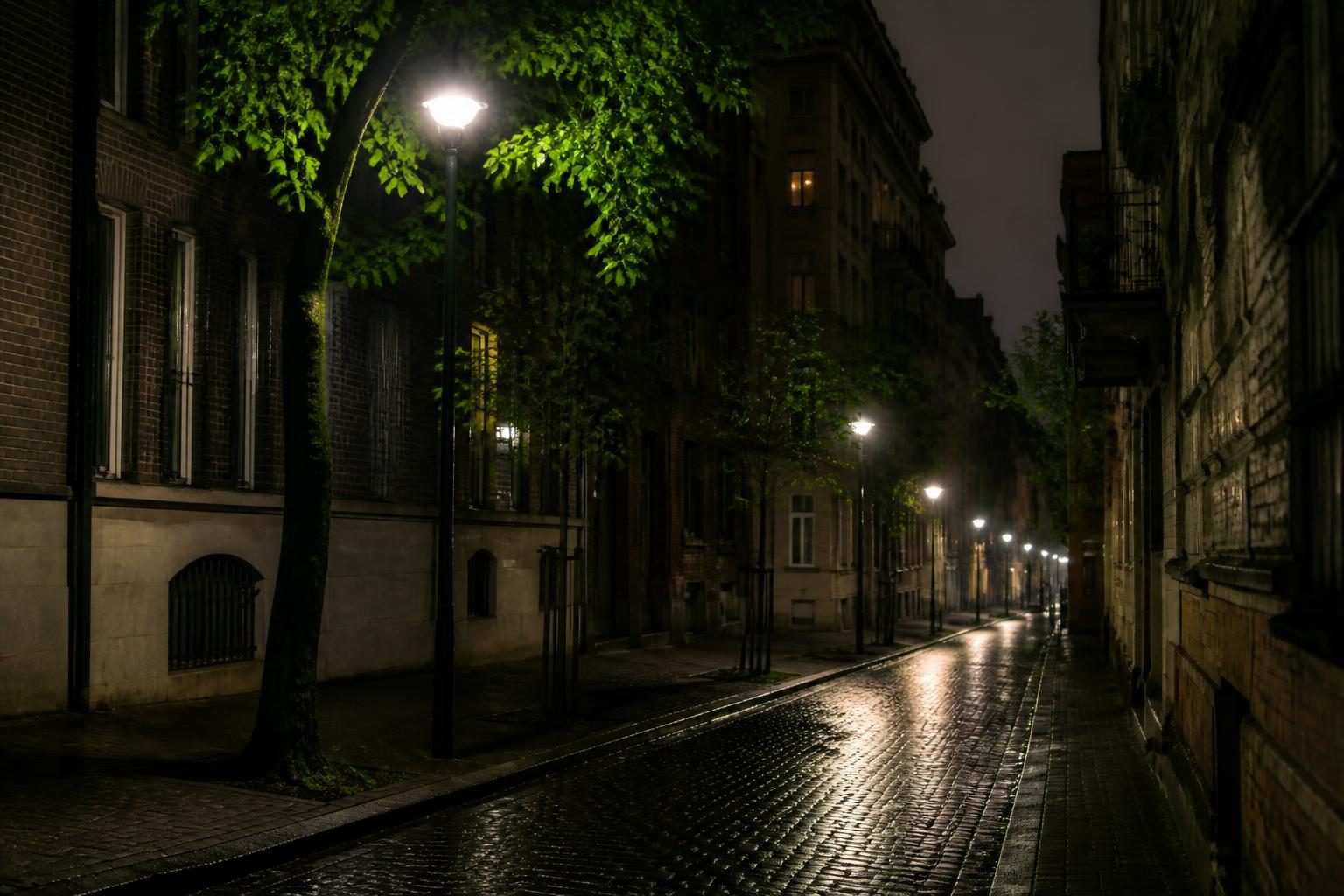 Rue d'un quartier de Budapest en soirée