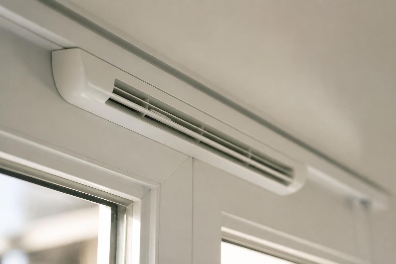 Grille d'aération posée sans perçage sur une fenêtre PVC