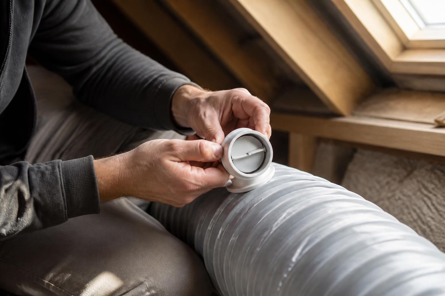 Installation d'un bouchon sur un piquage de VMC inutilisé