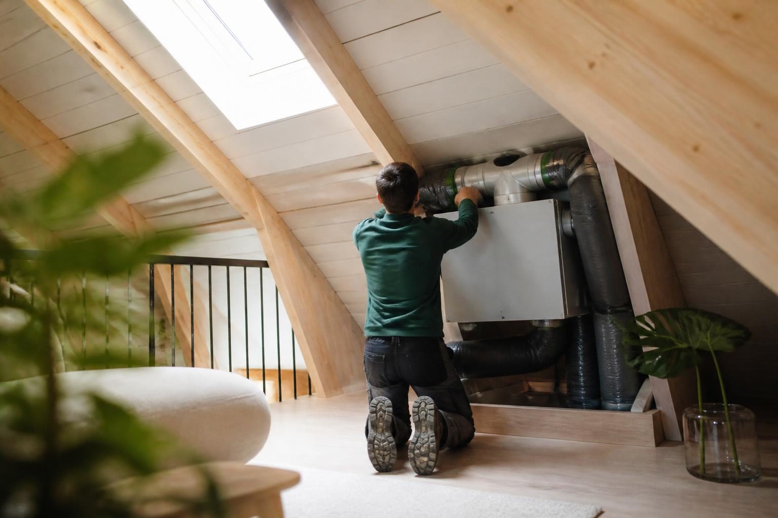 Installation d'une VMC double flux Airmax Compact en combles